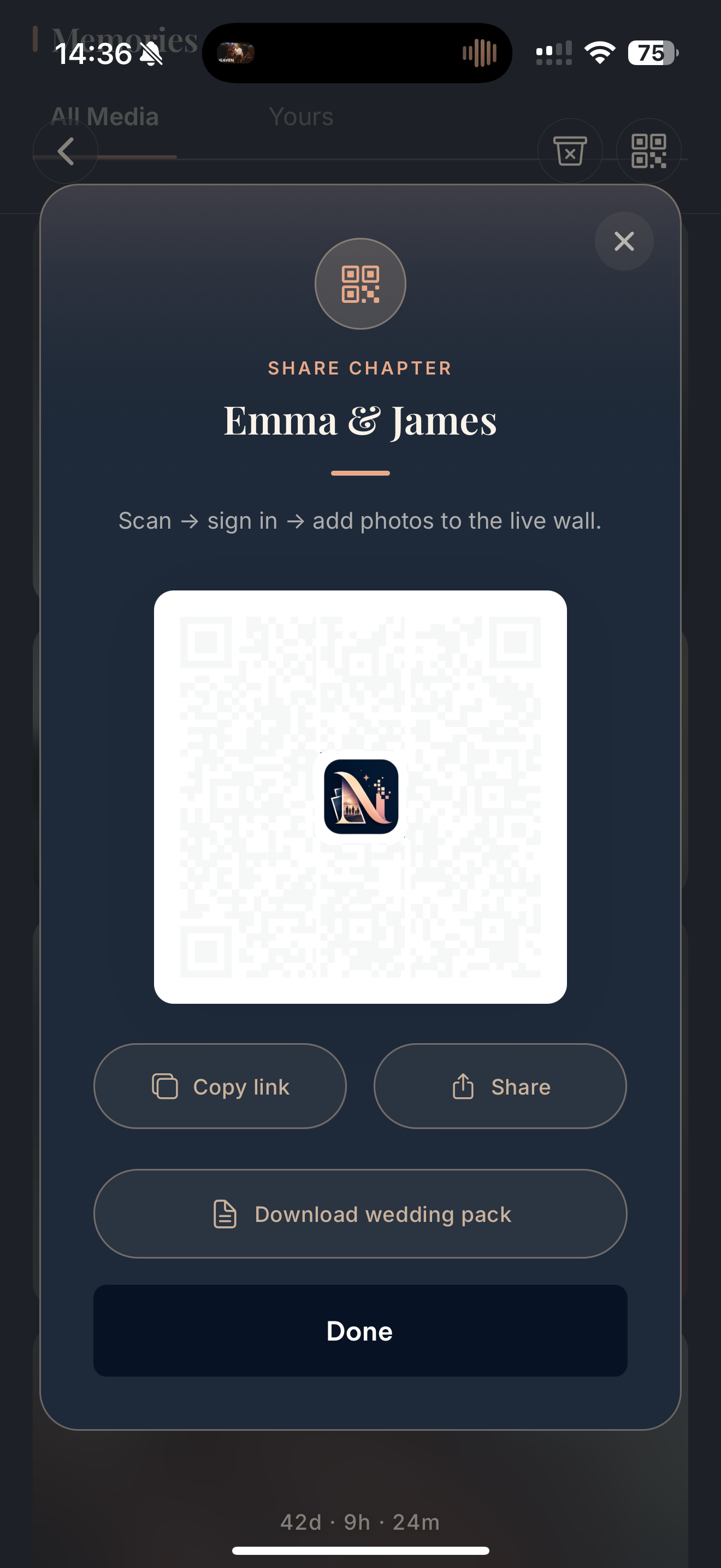 Invite with link or QR - share your chapter